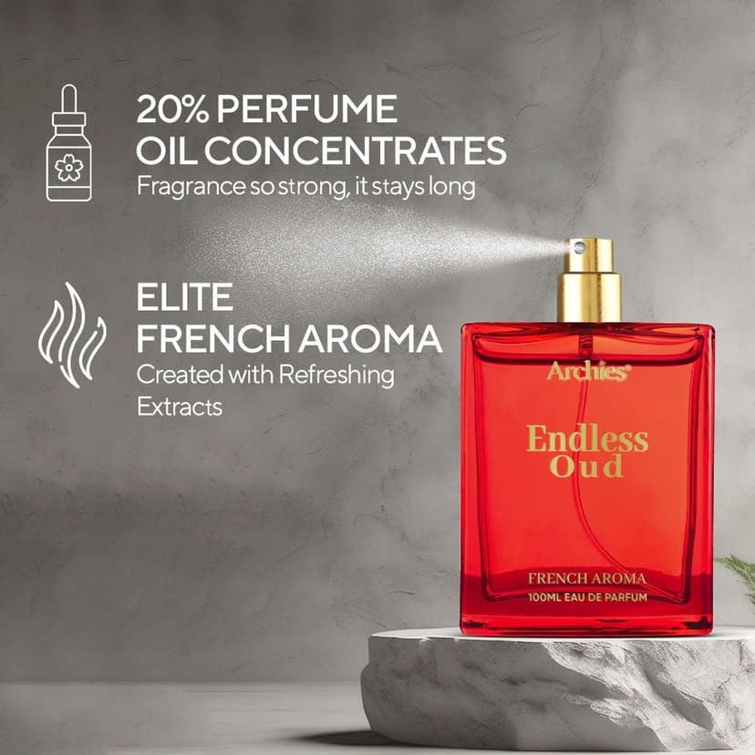 ARCHIES ENDLESS OUD Eau De Luxury Parfume for Women | 100 ML | French Aroma | Sensual, Strong, Bold, & Attractive Fragrance | Premium & Long Lasting EDP Fragrance Scent (20% High Concentrated Perfume) view 3