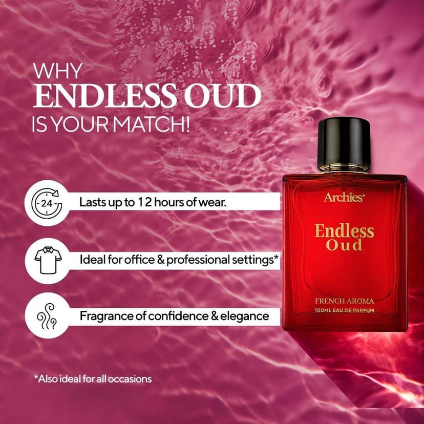 ARCHIES ENDLESS OUD Eau De Luxury Parfume for Women | 100 ML | French Aroma | Sensual, Strong, Bold, & Attractive Fragrance | Premium & Long Lasting EDP Fragrance Scent (20% High Concentrated Perfume) view 4