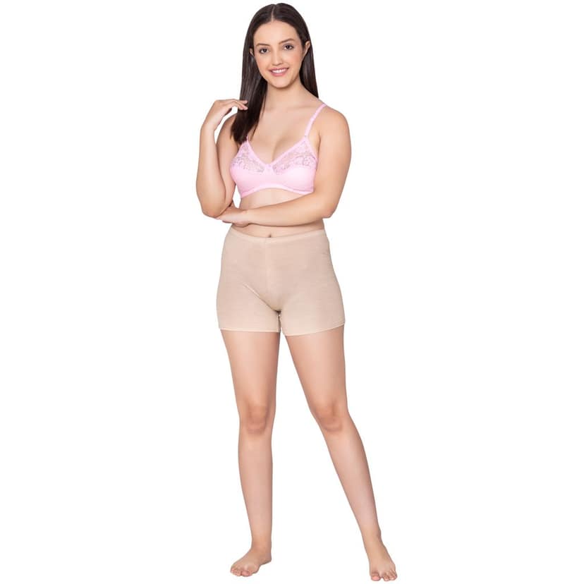 Bodycare polycotton wirefree adjustable straps designer net cup non padded bra-1535B view 5