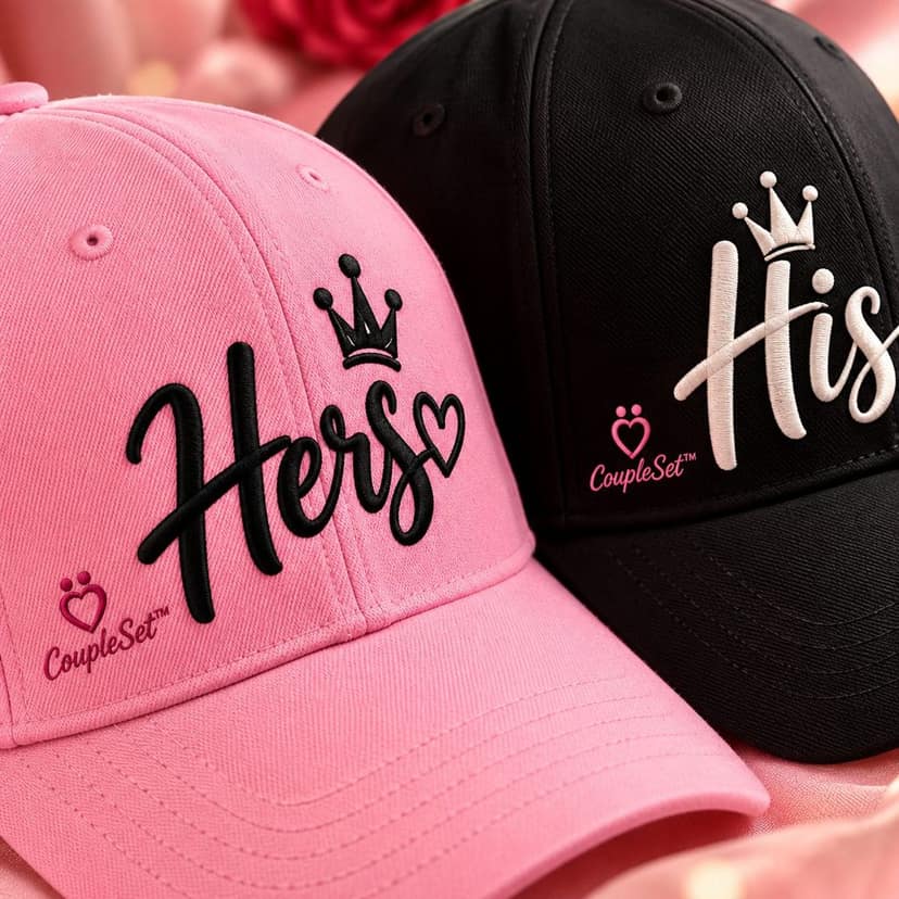 Matching Couple Caps – His & Hers | Stylish Couple Baseball Cap Set view 2