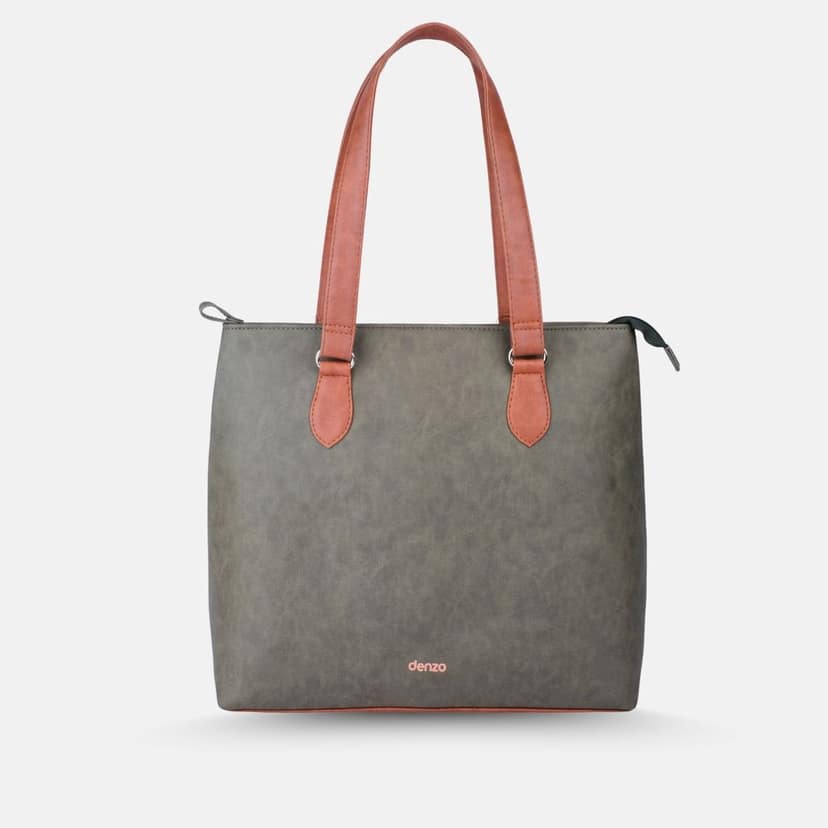 Ladylike Tote Bag (Tan & Green)