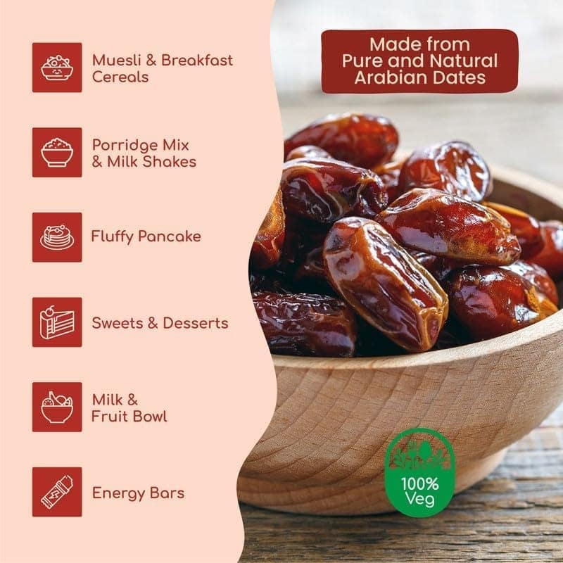 Ollefud Dates Powder | Seedless Real Arabian | Natural & Healthy Substitute for Refined Sugar | No Added Sugar | Iron & Potassium Source | Zero Additives | 200g view 4