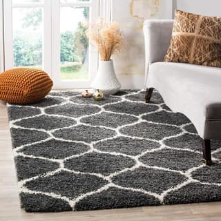 Shaggy Moroccan Trellis Pattern Plush Rug Carpet 4 x 6 feet By Global Home