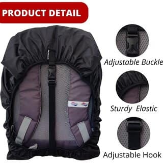 (Pack of 1) Waterproof Trekking Camping Hiking Bag Cover Dustproof Luggage Cover for 50L Bags (Black) view 2