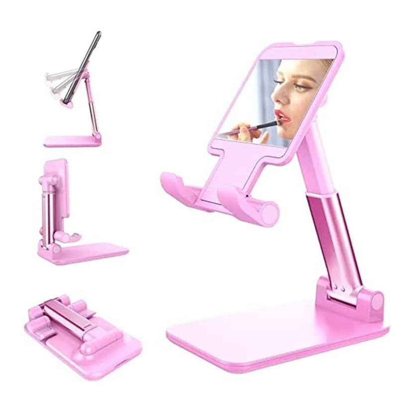Desktop Cell Phone Stand Phone Holder full 3-Way Adjustable Phone Stand for Desk Height + Angles Perfect As Desk Organizers and Accessories. view 4