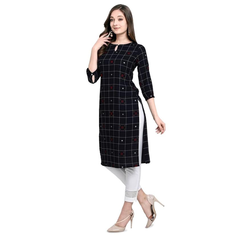 Pinkriti Women Rayon A-Line Kurta view 3