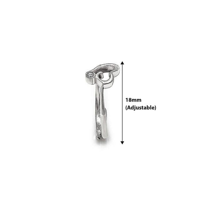 Silver Single Heart Adjustable Ring view 4