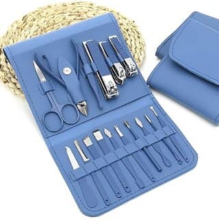 16-Piece Manicure Set Nail Clipper Kit Stainless Steel Nail Pedicure Tools for Men Women Professional Grooming K