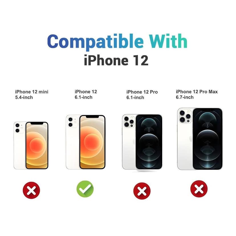 LIRAMARK Case Compatible with Apple iPhone 12 (6.1 inch) with Stand & Slider Camera Military Grade Drop Protection view 3