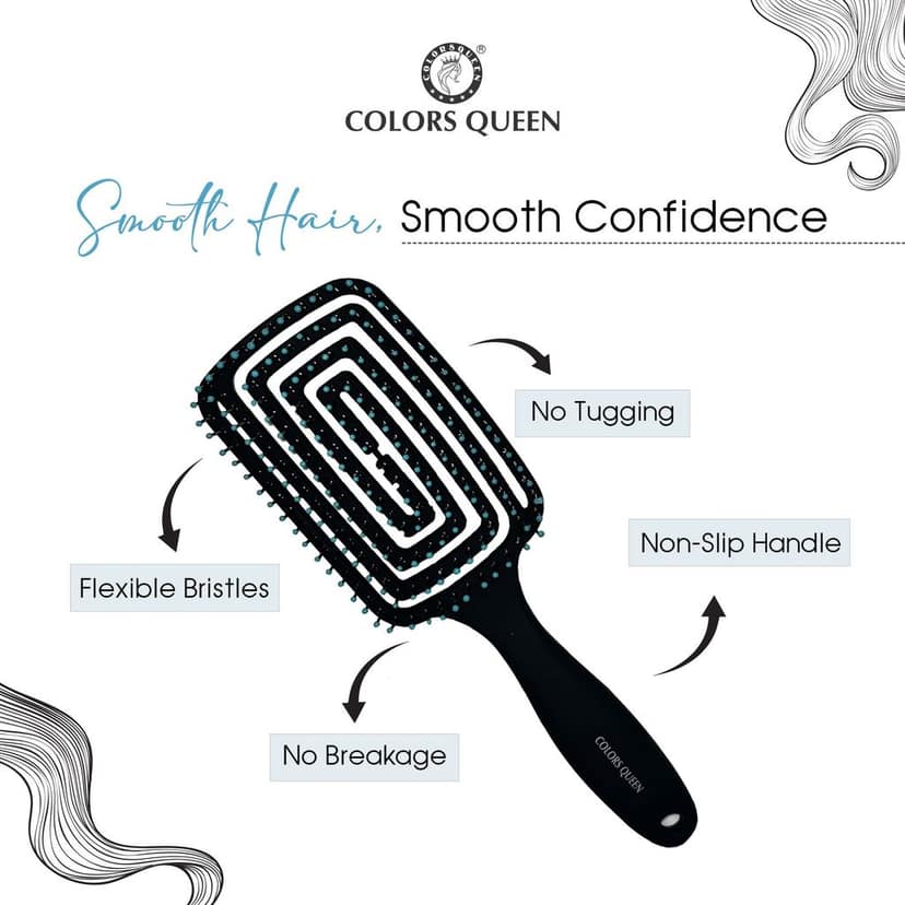 Colors Queen Rectangular Hair Brush view 4