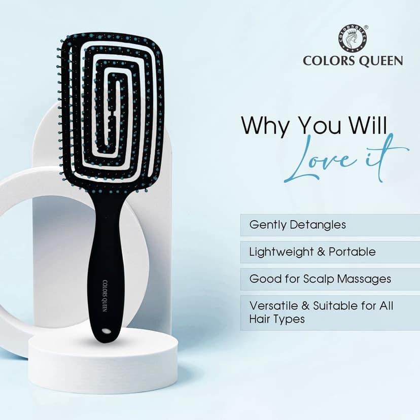 Colors Queen Rectangular Hair Brush view 5