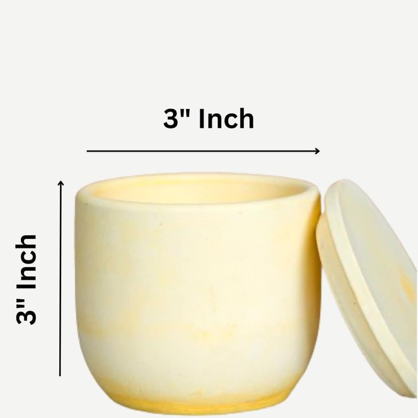 CHANN STUDIO Gcrete Small Jar 3" Almond view 2