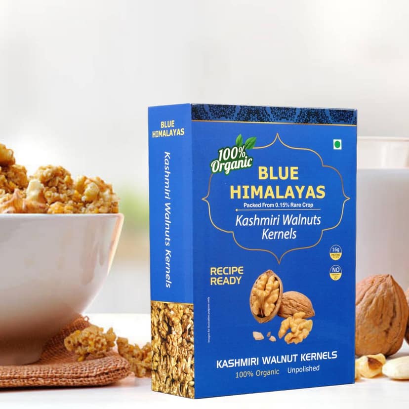 "Blue Himalayas Organic Kashmiri Walnut Kernels 500gm - 100% Organic Unpolished" view 4