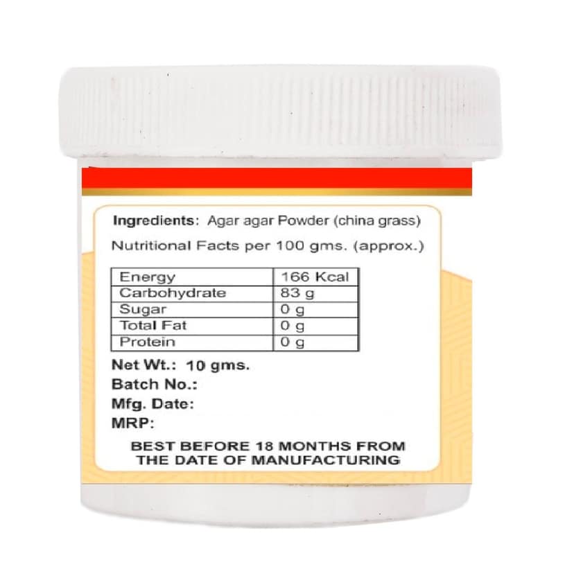 foodfrillz Agar Agar Powder, 10 g (China grass) plant based veg stabilizer for jellies, puddings cheesecakes view 2
