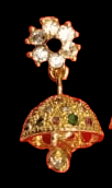 14KT Gold Plated Meenakari Kundan Jhumki Earrings view 2