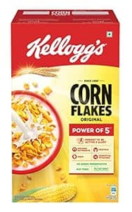 Kellogg's Corn Flakes Original 475g Power of 5: Energy, Protein, Iron, Calcium, Vitamins B1, B2, B3 & C Corn Flakes, Breakfast Cereal Naturally Cholestrol Free
