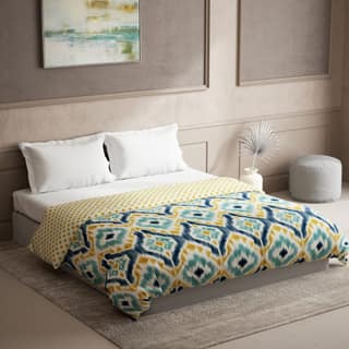 DDECOR - Cherish Collection 100% Cotton Ethnic Pattern 150TC King Quilt |229 CM X 274 CM| - Turqouise