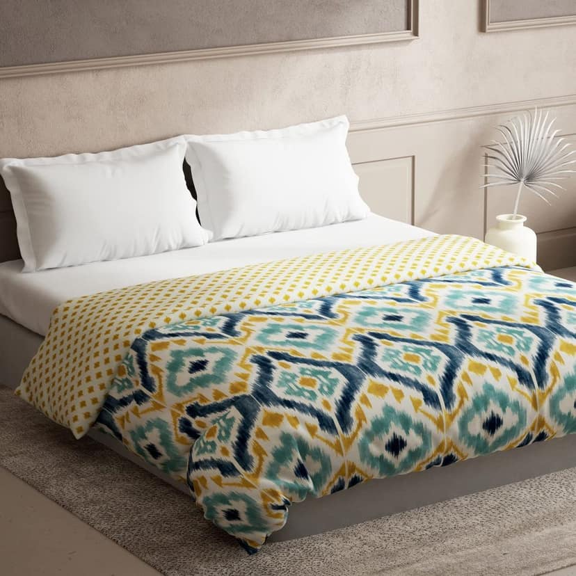 DDECOR - Cherish Collection 100% Cotton Ethnic Pattern 150TC King Quilt |229 CM X 274 CM| - Turqouise view 2