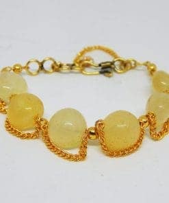 GEMSTONE YELLOW AVENTURINE TUMBLE SOLAR PLEXUS CHAKRA BRACELET