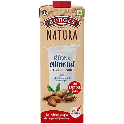 BORGES Natura Rice & Almond Drink, Vegan, 1 L Tetra Pack