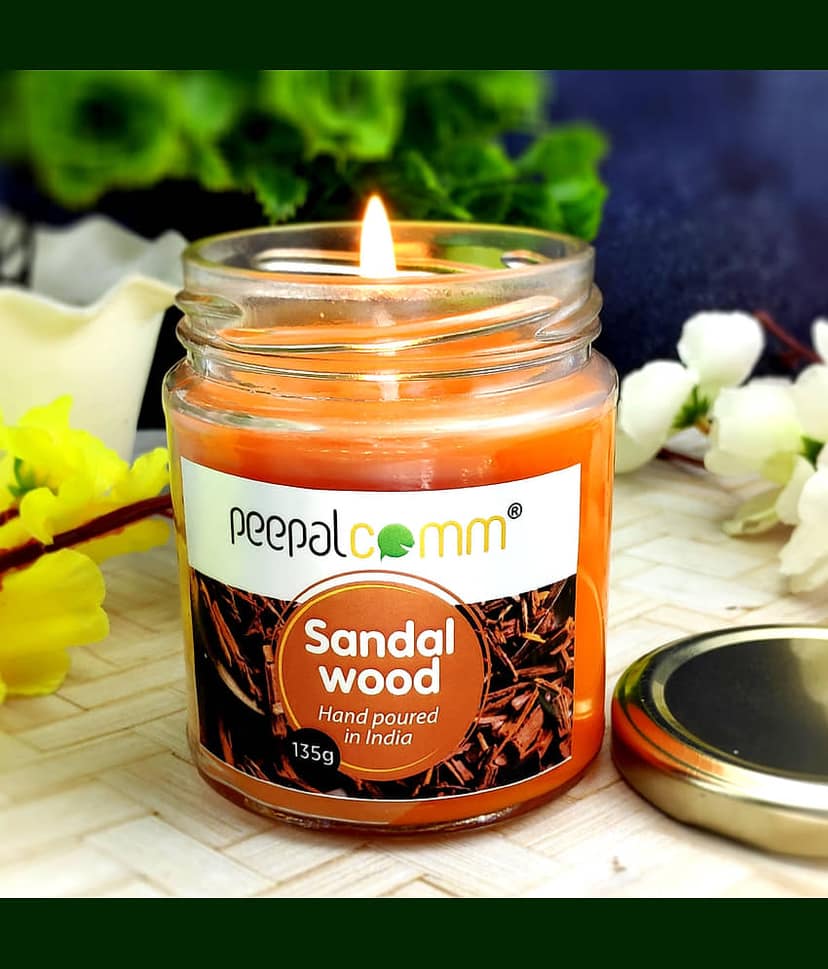 Peepalcomm Orange Jar Candle - Pack of 1