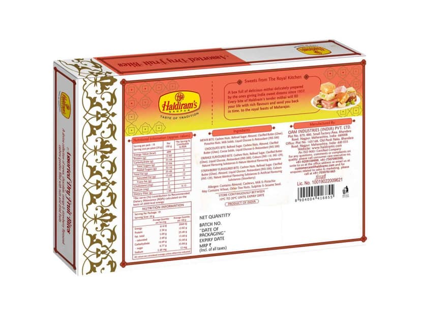 Haldiram's Assorted Dry Fruit Bites Packed Sweets - 350 Gm - Pack of 2 view 2