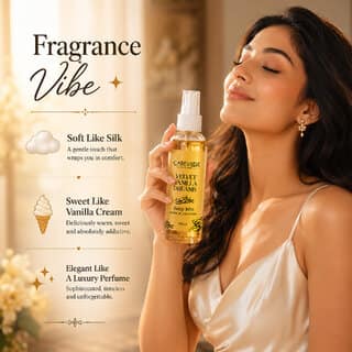(Pack of 1) CareVeda Velvet Vanilla Body Mist for Women, Long-Lasting Fresh Fragrance, Sweet Vanilla Scent, Daily Wear Perfume Mist, 100ml view 2