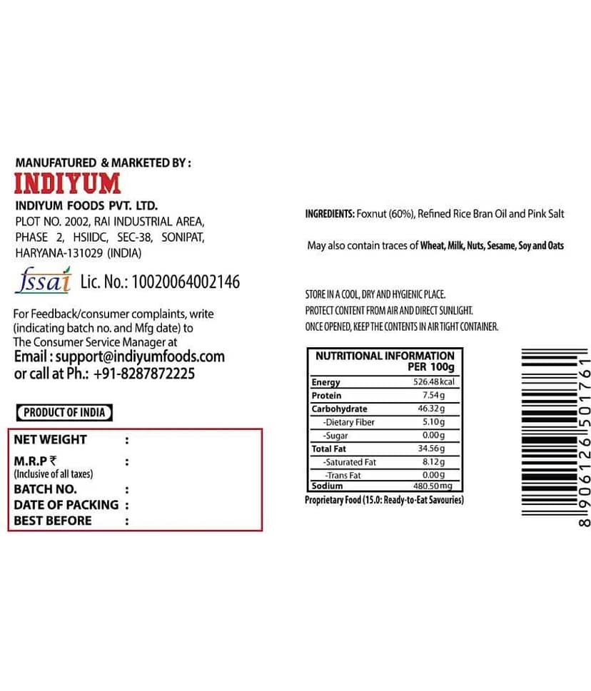 Indiyum Himalyan Pink Salt Foxnut Makhana 90g view 2