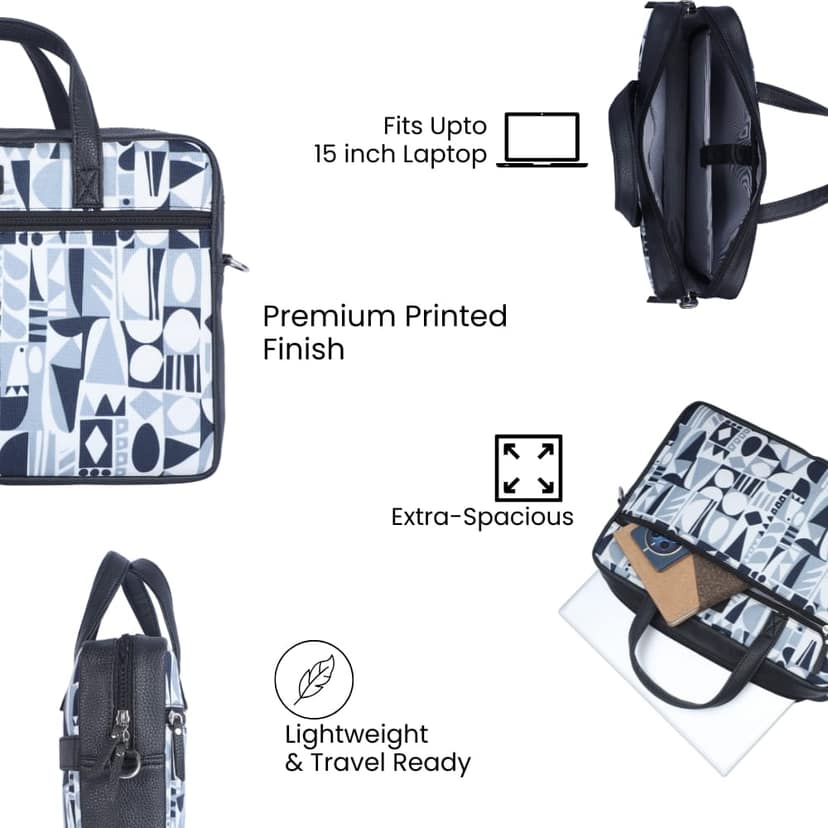 WOTM Laptop Bag Leather | Messenger Bag for Men & Women | Office Bag with Adjustable Strap | Laptop Side Bag for Office Use | Stylish leather Bag view 3