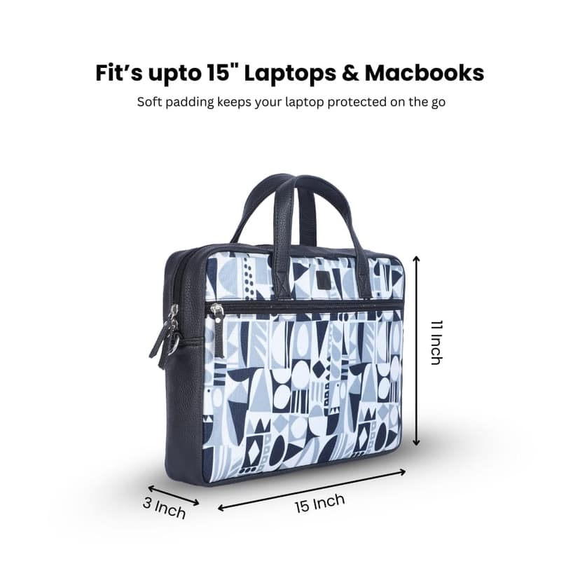 WOTM Laptop Bag Leather | Messenger Bag for Men & Women | Office Bag with Adjustable Strap | Laptop Side Bag for Office Use | Stylish leather Bag view 7