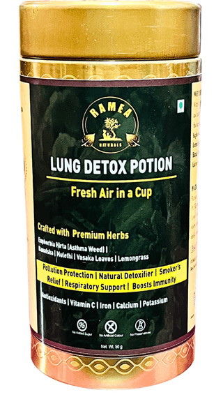 RAMEA Ayurveda | Lung Detox Tea | Herbal Tea | Premium Herbal Formulation | 50g