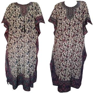 Ukal Combo Pack of 2 Women's Kaftan Dress Cover Up Nightwear Nighty Gown V-Neck Dress
