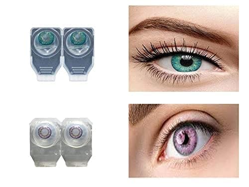 TURQUOISE AND VIOLET MD SPARKLE 2 PAIR MONTHLY COLOR CONTACT LENS WITH CASE AND 60ML SOLUTION (PACK OF 2 PAIR)