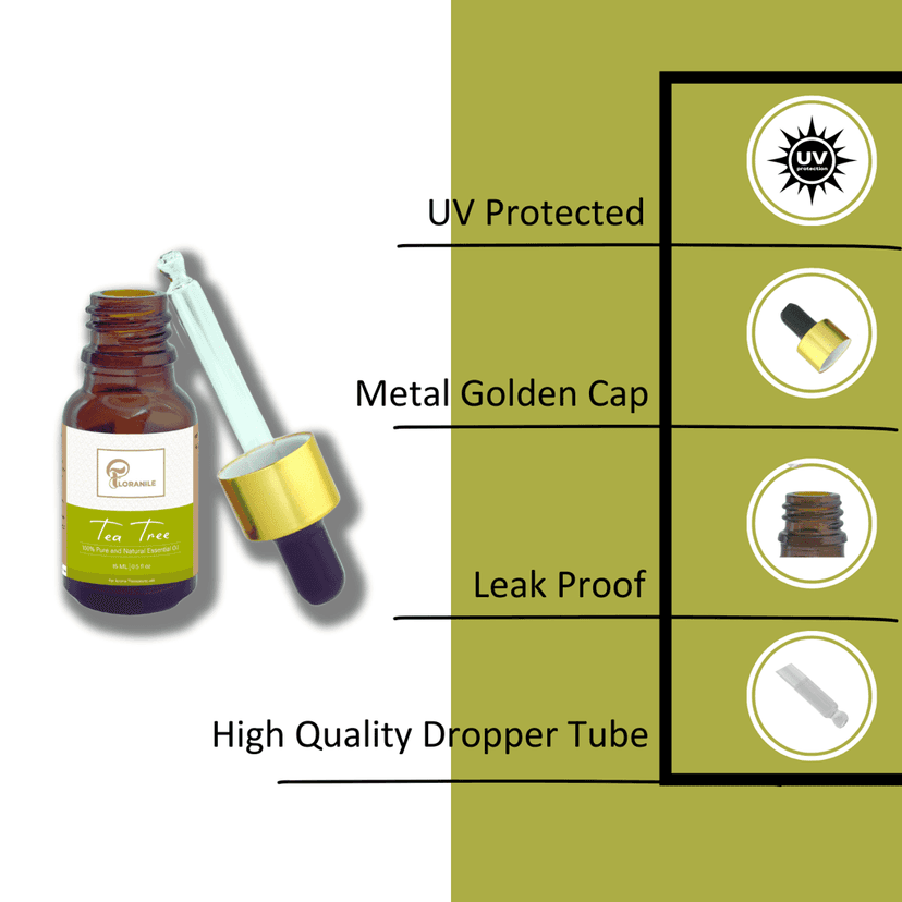 Floranile Premium Tea Tree Essential Oil 15ml, 100% Pure, Natural Fragrance, Therapeutic Grade Aromatherapy, Delicate Scent for Relaxation,Pure & Natural view 4