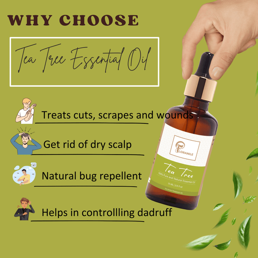 Floranile Premium Tea Tree Essential Oil 15ml, 100% Pure, Natural Fragrance, Therapeutic Grade Aromatherapy, Delicate Scent for Relaxation,Pure & Natural view 5
