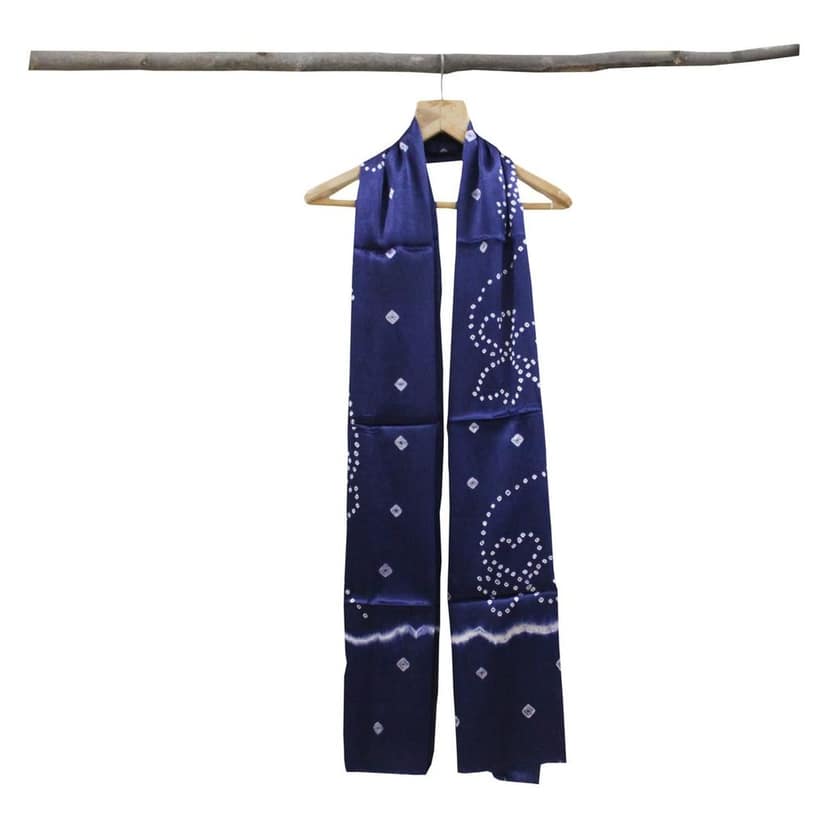 Garvi Gurjari (A Gujarat Govt Enterprise Navy Blue Mashru Silk Handwoven Bandhani Dupatta(GGCMSBS03) view 3