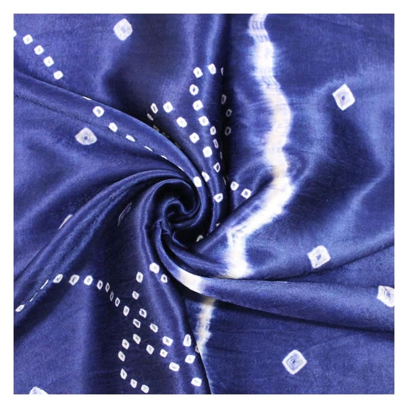 Garvi Gurjari (A Gujarat Govt Enterprise Navy Blue Mashru Silk Handwoven Bandhani Dupatta(GGCMSBS03) view 4