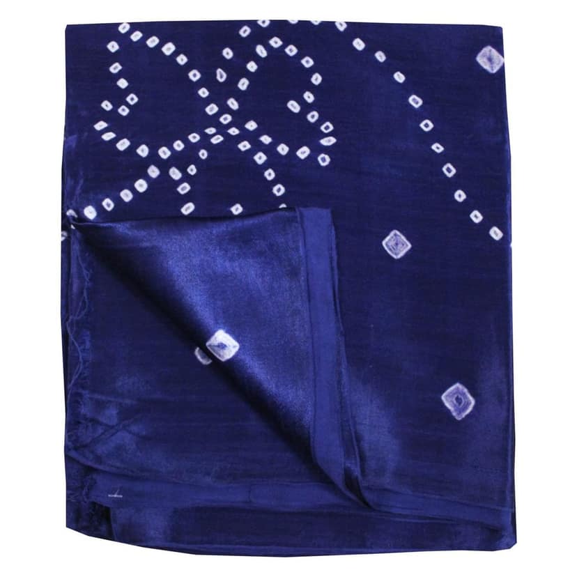 Garvi Gurjari (A Gujarat Govt Enterprise Navy Blue Mashru Silk Handwoven Bandhani Dupatta(GGCMSBS03) view 5
