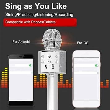 Wireless Microphone with Receiver for Mobile Recording, Karaoke, Video Shooting and Live Streaming view 4