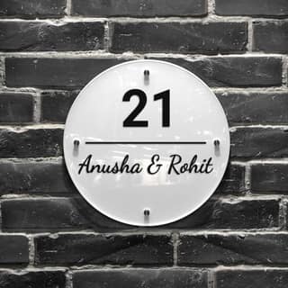 iCreations Personalized Acrylic Round Nameplate: Add Modernity to Your Home or Office