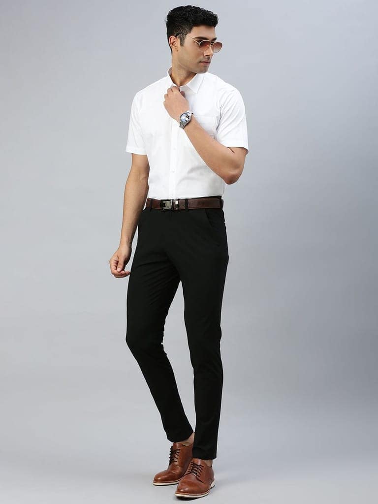 Mens 100% Cotton White Shirt Half Sleeves Cool Cotton view 6