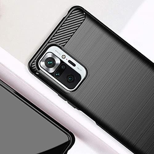 Faircost for Xiaomi Poco M3 Pro Carbon Fiber Hybrid Armor Shock Proof TPU Back Cover- Black view 7
