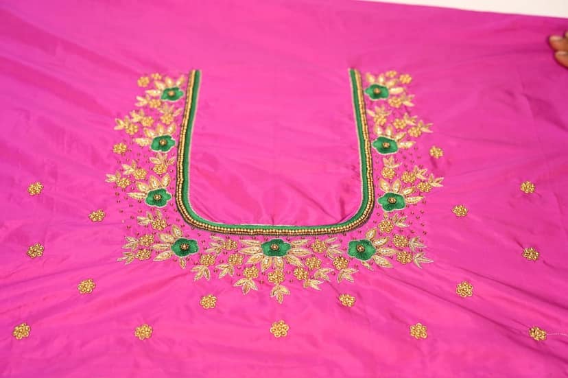Hand Embroidered Pink Blouse