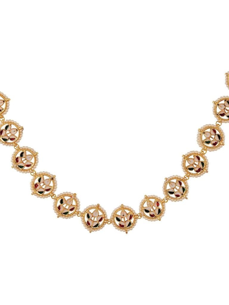 Gold Plated Kemp stone studded Pearl Beaded Kamarbandh view 6