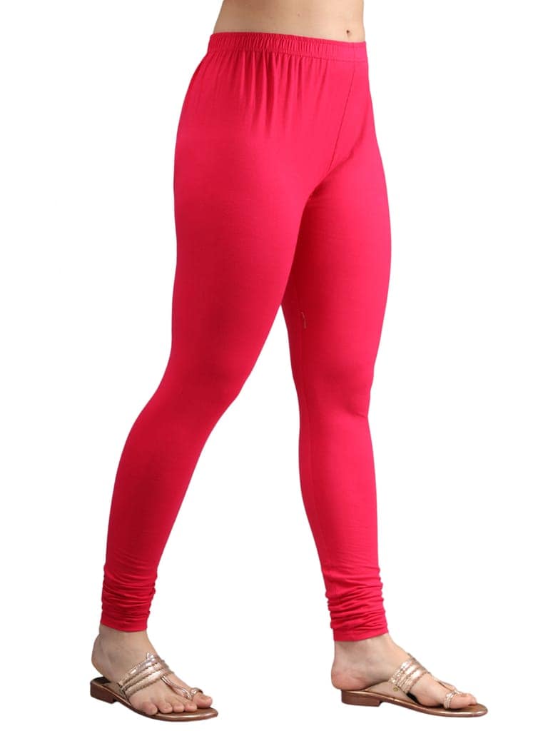 SOFT COLORS Women's Skinny Fit Ethnic Wear Churidar Leggings (Magenta) view 7