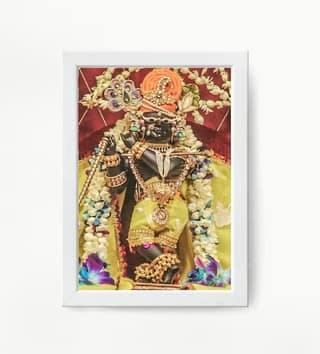 NOKKES Radha Raman Ji Vrindavan Radha Raman Thakur Ji White Photo Frames Religious Photo frame 5X7 Inch Photo Frame_QWW103