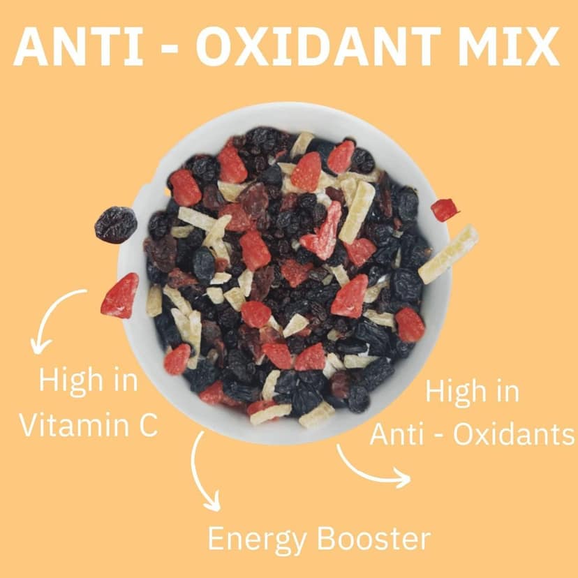 Ambrosia Trail Mix Combo Pack (2 X 200 g) | Anti-Oxidant Mix 200 g - Mixed Berries | 7-1 Super Seed Mix 200 g - Mixed Seeds with Diced Almonds view 2