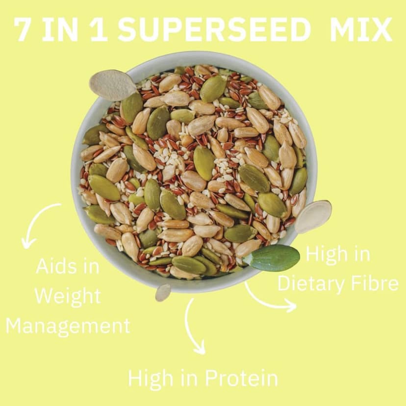 Ambrosia Trail Mix Combo Pack (2 X 200 g) | Anti-Oxidant Mix 200 g - Mixed Berries | 7-1 Super Seed Mix 200 g - Mixed Seeds with Diced Almonds view 4