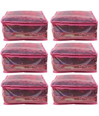 Bulbul Pink Saree Covers - 6 Pcs