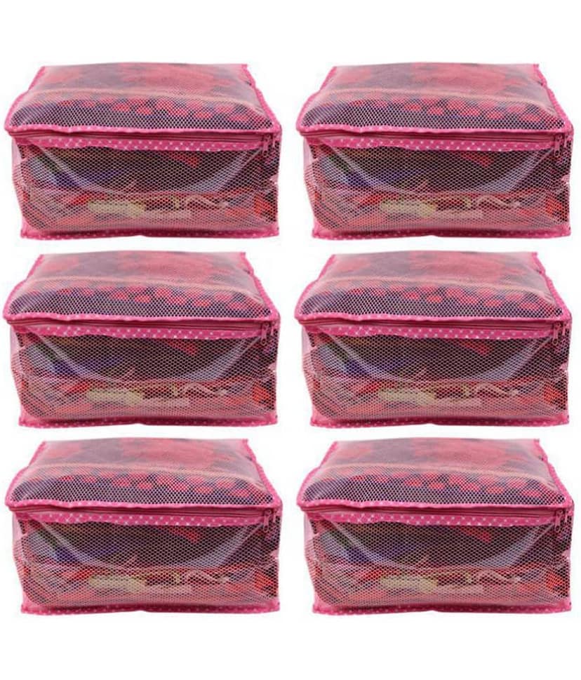 Bulbul Pink Saree Covers - 6 Pcs